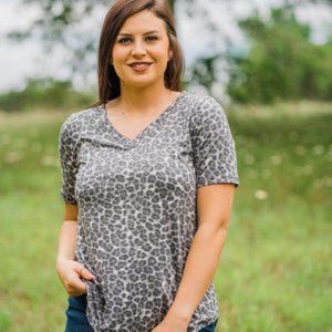 Searching For Fun Grey Leopard Top